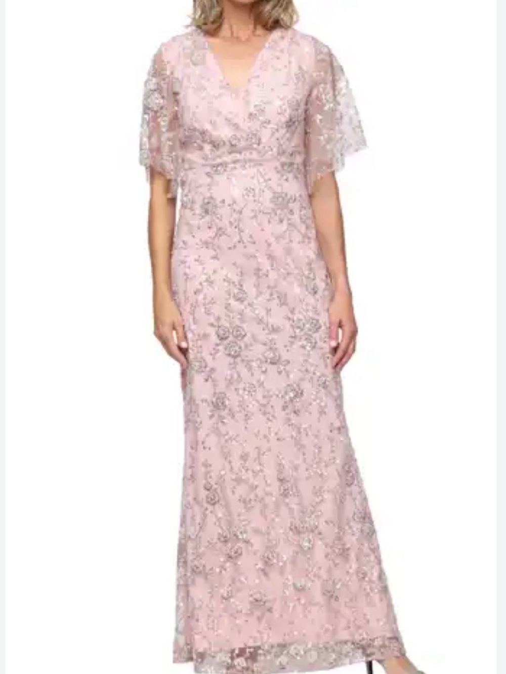SL Fashions Blush Pink Embellished Maxi Dress (Ignite Evenings)